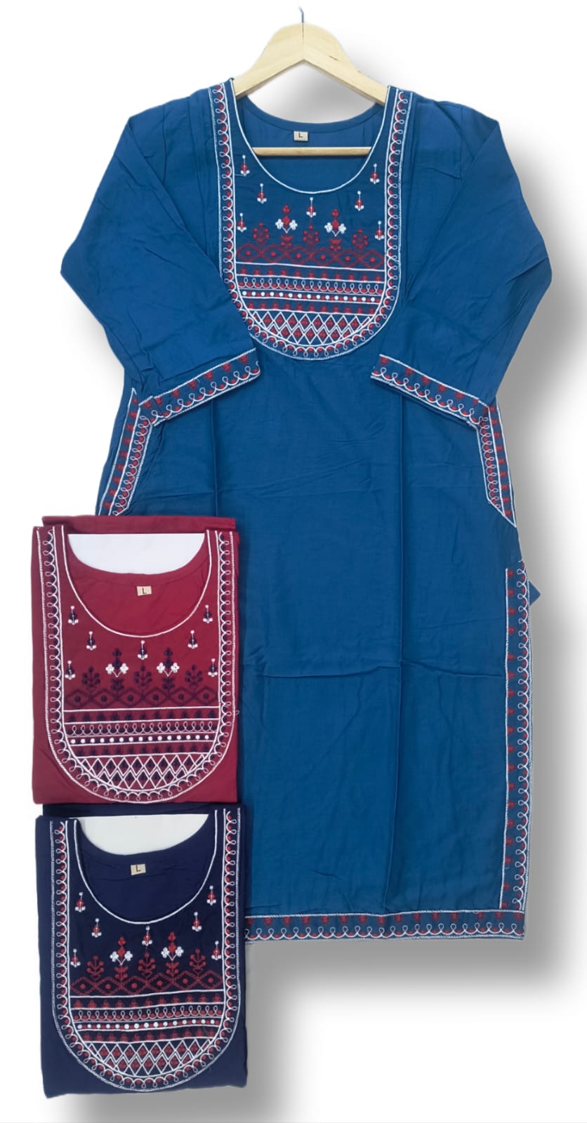 RAYON EMBROIDERY KURTI WITH POCKET